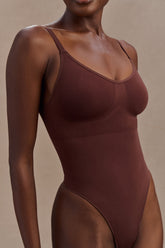 Alyssa Backless Shapewear Bodysuit - Espresso