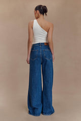 Sera One Shoulder Recycled Nylon Top With Drape - Ivory