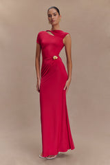 Kaida Slinky Maxi Dress With Hardware - Fuchsia Pink