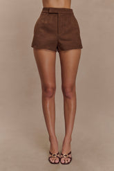 Sally Faux Suede Short - Milk Chocolate