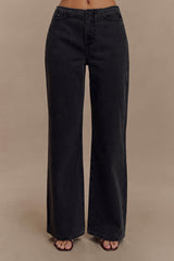 Caitlin Mid Rise Denim Jeans - Washed Black