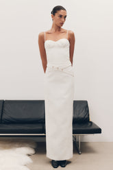 Angelie Suiting Maxi Skirt - Ivory
