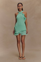 Caprice Halter Knit Mini Dress - Lagoon
