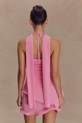 Caprice Halter Knit Mini Dress - Bubblegum Pink