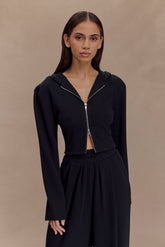 Quinn Zip Up Hoodie - Black