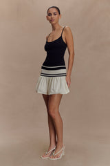 Ellison Contrast Knit Mini Dress - Black/White
