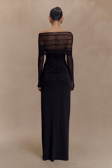 Rafaella Slinky And Mesh Maxi Dress - Black