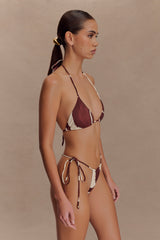 Marquise Bikini Bottom - Chocolate Deco Fleur Print