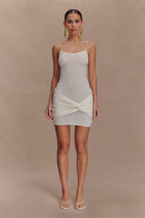 Laurie Twist Knit Mini Dress - Ivory