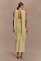 Wynn Floral Knit Midi Dress - Lemon