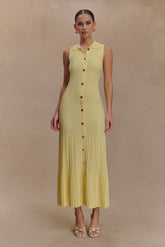 Margie Sleeveless Knit Midi Dress - Lemon