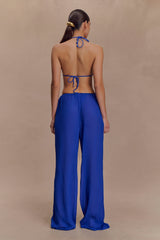 Tonya Sheer Straight Leg Pant - Cobalt Blue