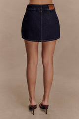 Julienne Denim Mini Skirt - Washed Indigo Blue