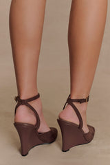 Kaleen Faux Suede Wedge Heel - Chocolate