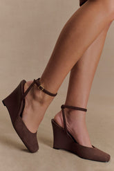 Kaleen Faux Suede Wedge Heel - Chocolate