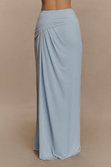 Calandra Slinky Maxi Skirt - Pale Blue