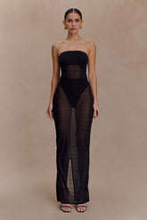 Aoife Mesh Maxi Skirt - Black