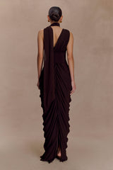 Alex Chiffon Maxi Dress - Cacao Brown
