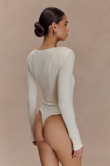 Elsie Shoulder Pad Bodysuit - Ivory