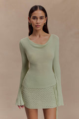 Terrymae Crochet Mini Skirt - Pastel Green