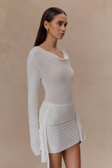 Terrymae Crochet Mini Skirt - White