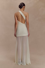 Vashti Cut Out Mesh Maxi Dress - Ivory