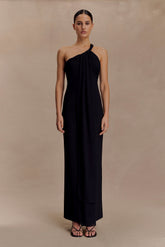 Philippa Knotted Crepe Maxi Dress - Black