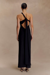 Philippa Knotted Crepe Maxi Dress - Black