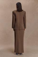 Cassie Column Maxi Skirt - Cacao Brown