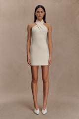 Christina Cross Over Mini Dress - Buttercream