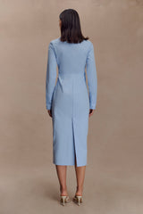 Mikaila Asymmetric Shirt Dress - Blue