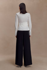 Arlo Wide Leg Suiting Trouser - Black