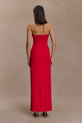 Lianne Strapless Maxi Dress - Red