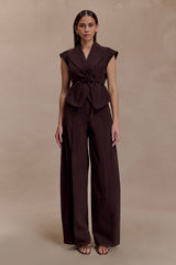 Beatrix High Rise Denim Jeans - Chocolate