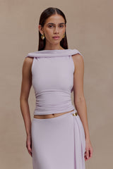 Bridget Slinky Cowl Back Top - Dusty Lilac