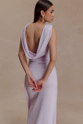 Bridget Slinky Cowl Back Top - Dusty Lilac