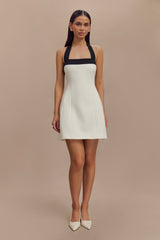 Cara Contrast Suiting Mini Dress - Black/White