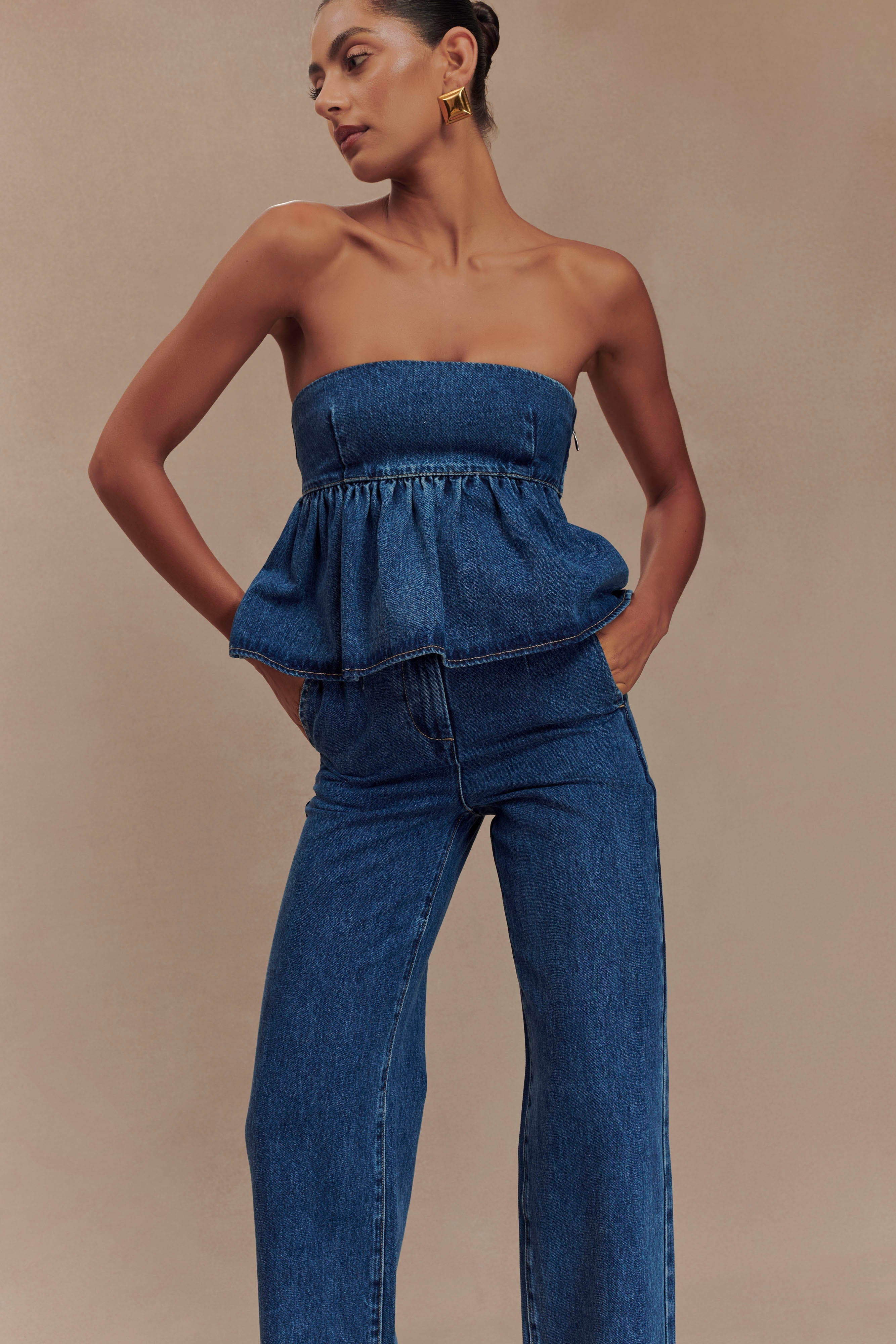 Rayne Wide Leg Denim Jeans - 90'S Blue