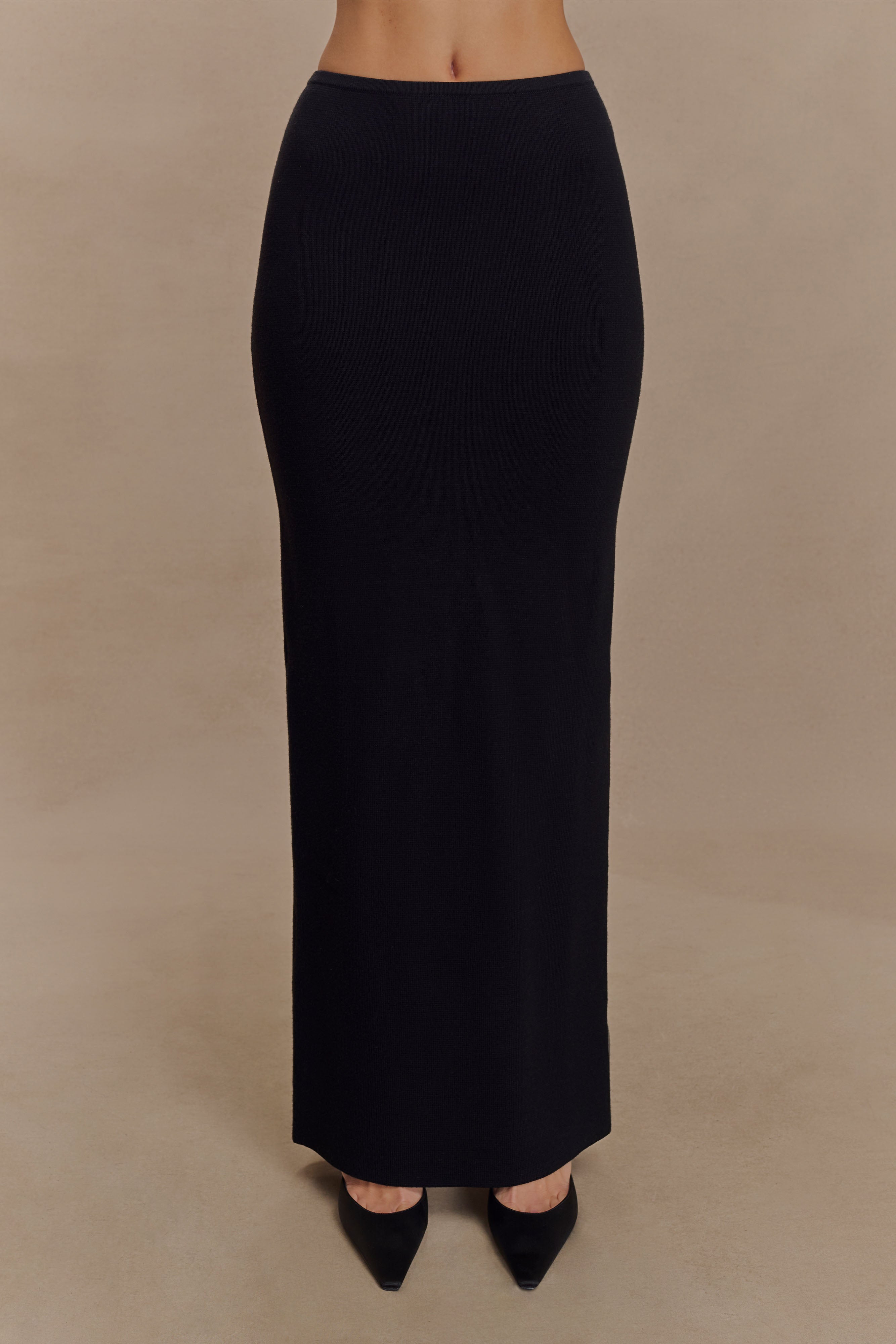 Kyle Knit Maxi Skirt - Black