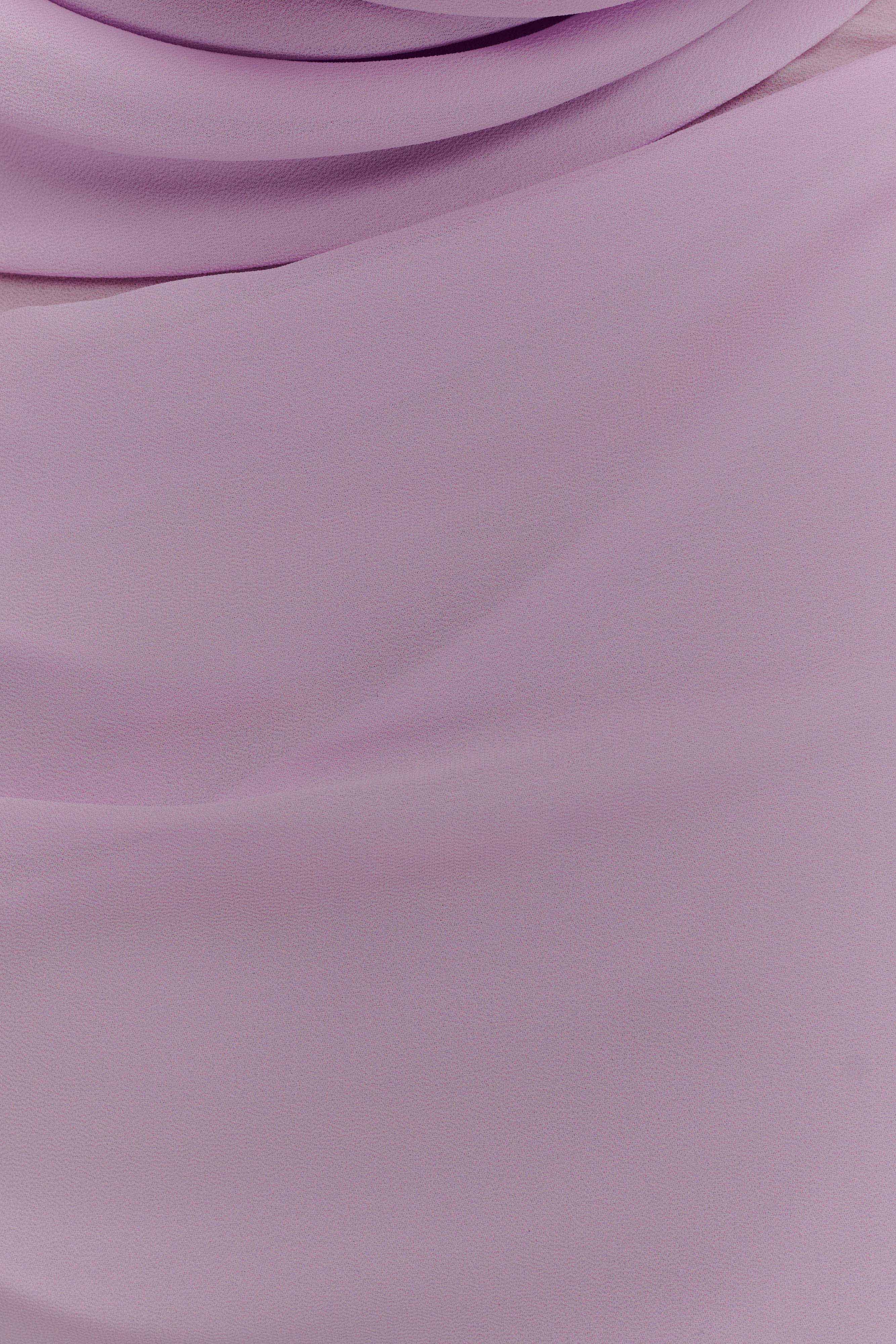 Daria Draped Chiffon Maxi Dress - Light Lilac