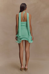 Caprice Halter Knit Mini Dress - Lagoon