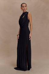 Galia Cowl Neck Maxi Dress - Black