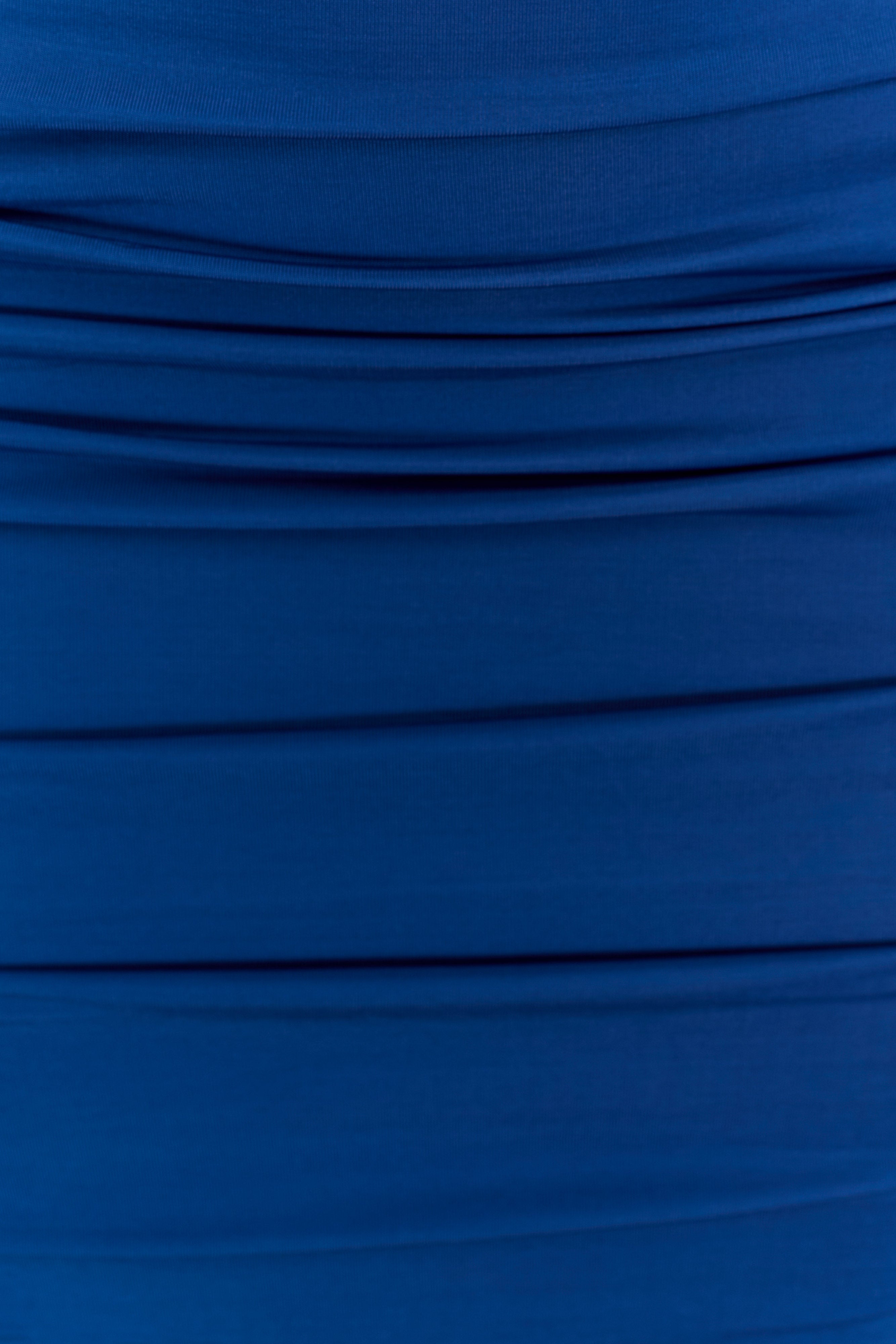Camila Ruched Halter Midi Dress - Cobalt