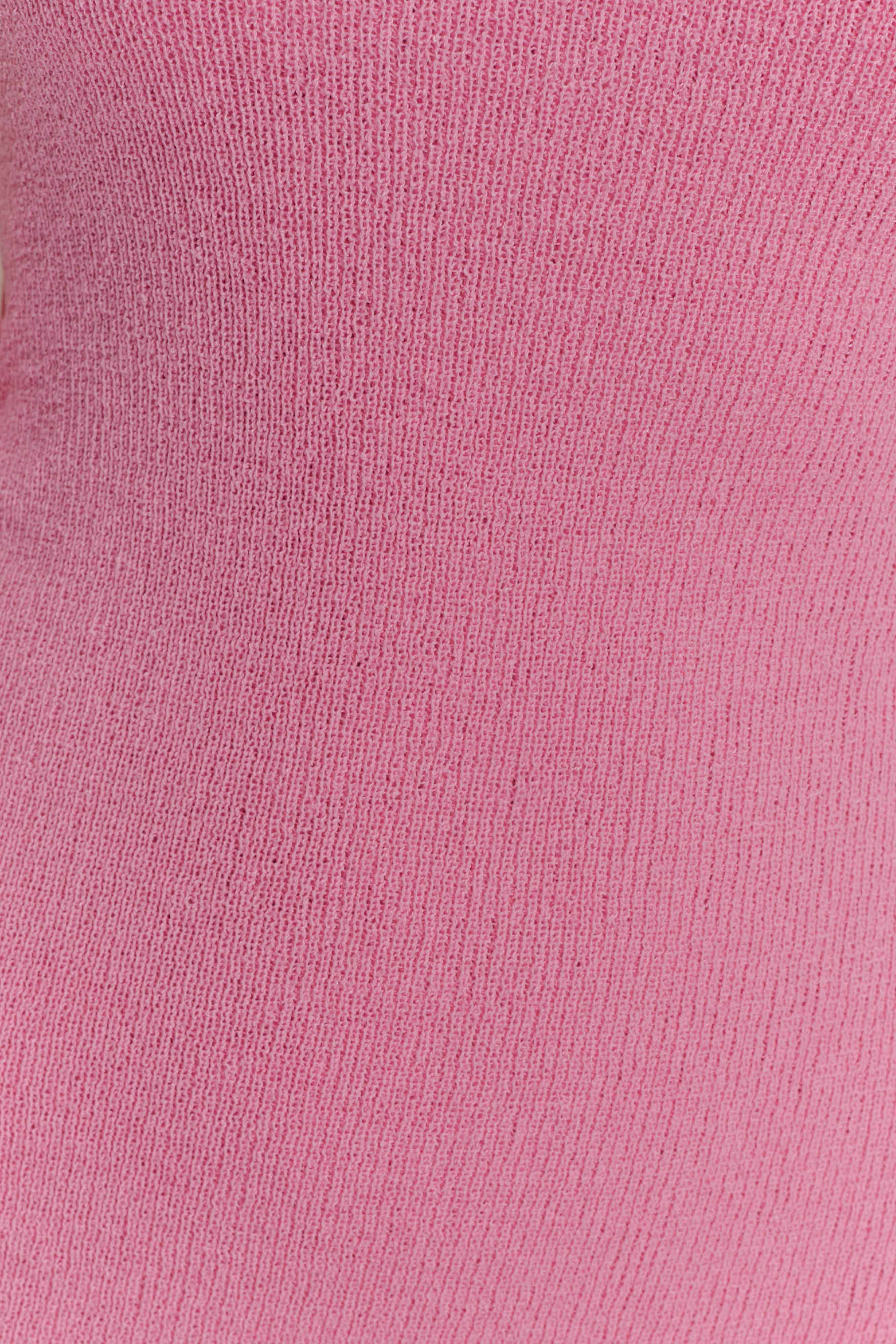 Caprice Halter Knit Mini Dress - Bubblegum Pink