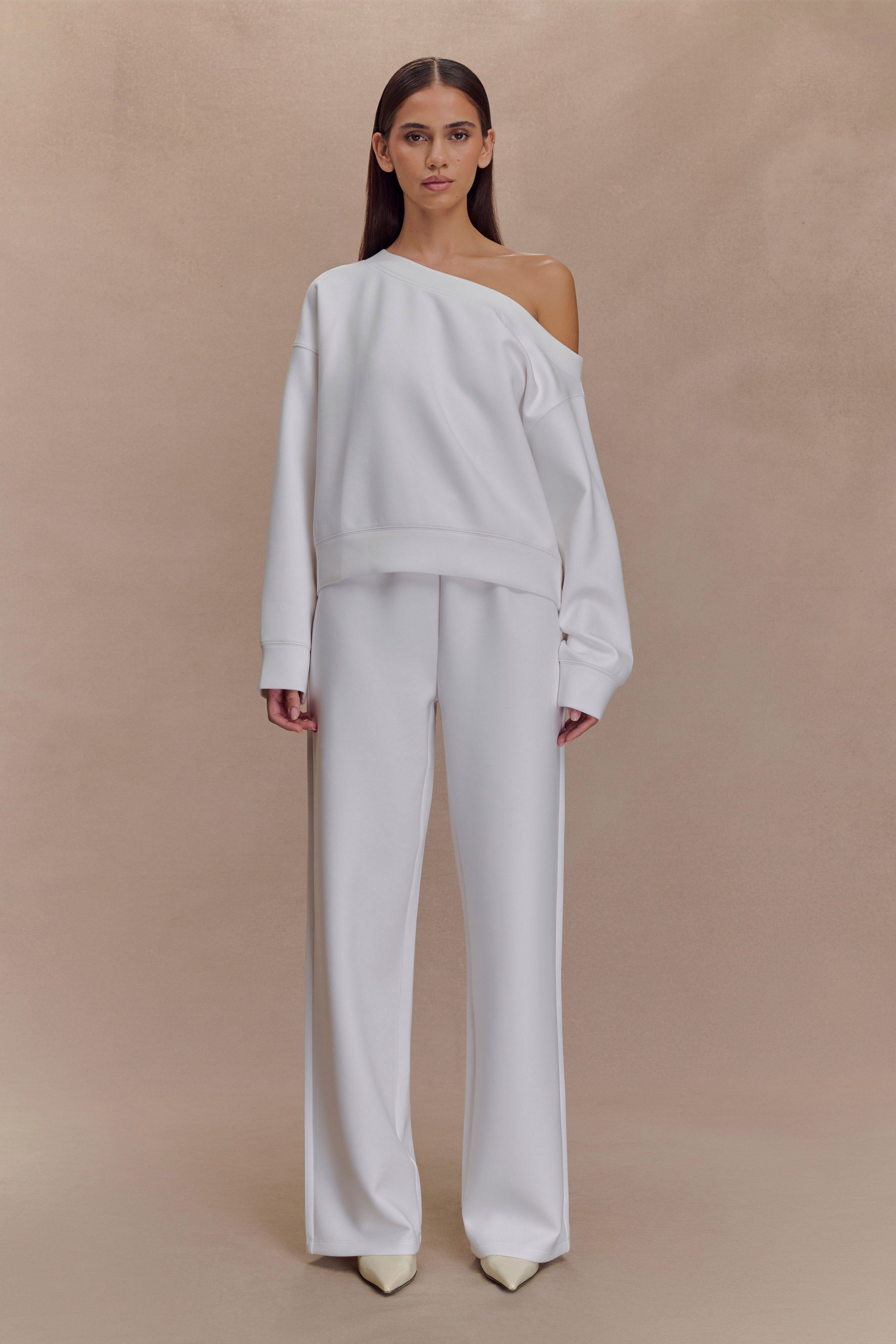 Aiden Slouchy Crew Jumper - Ivory