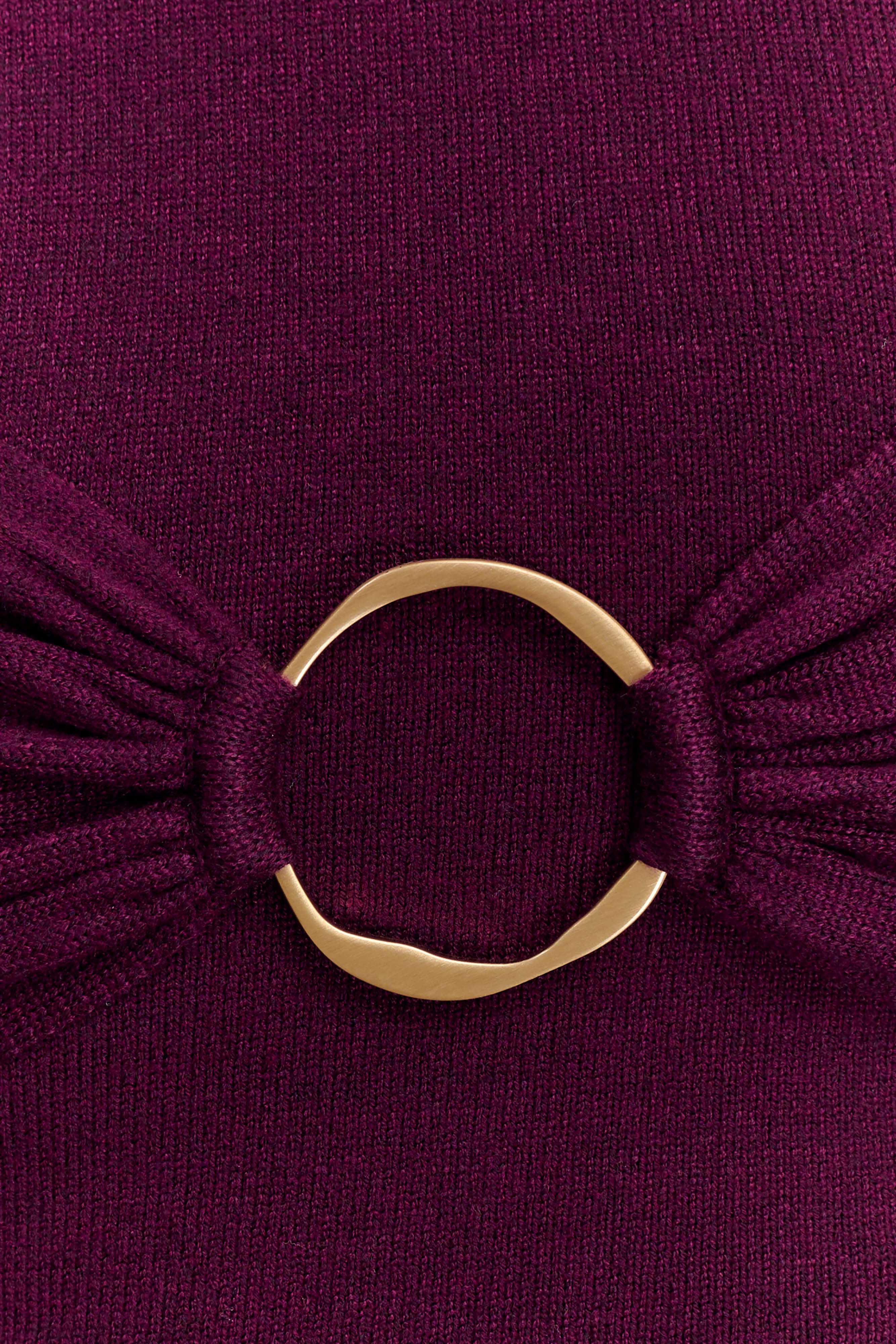 Azariah Long Sleeve Knit Midi Dress - Plum