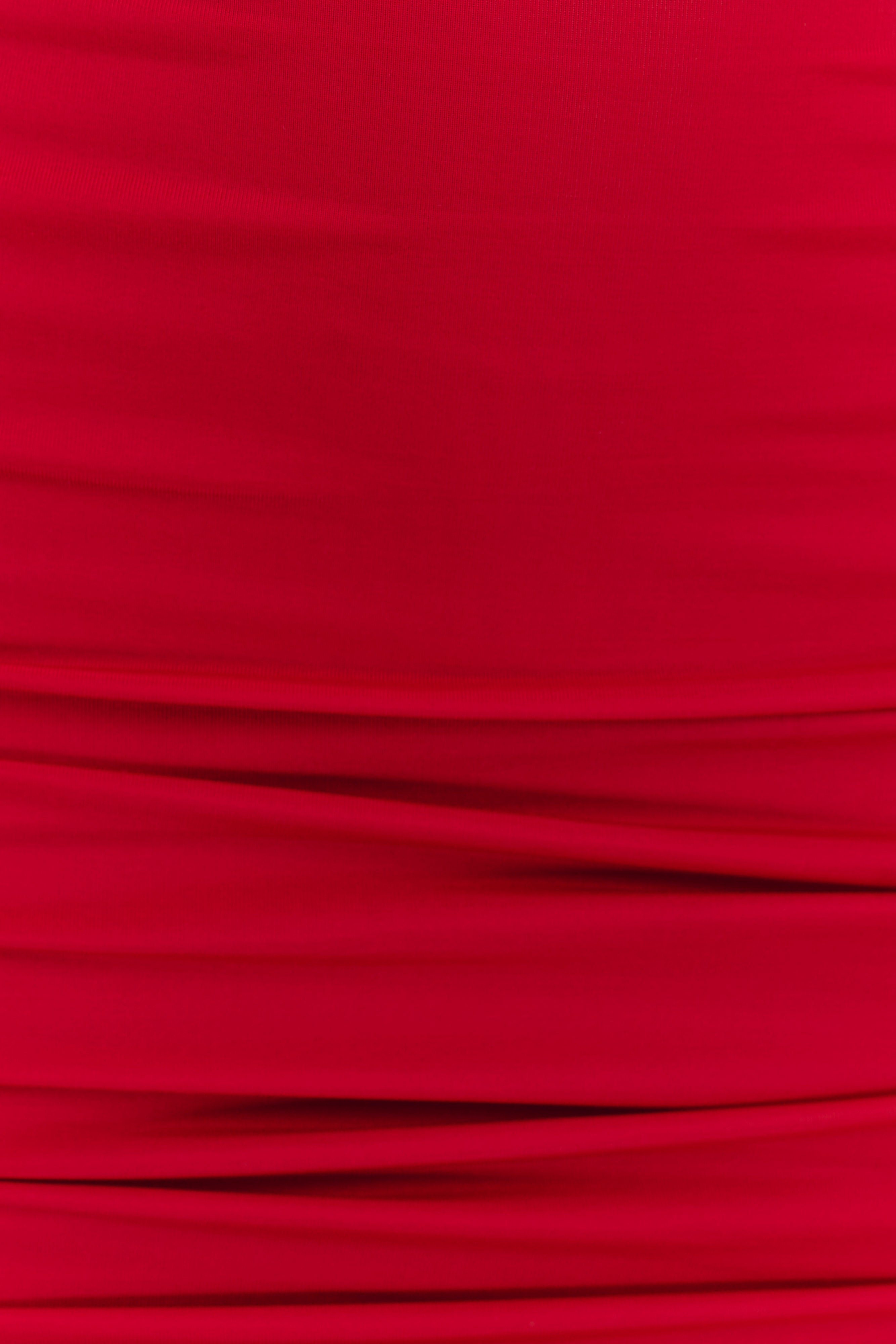 Mariposa Slinky Halter Mini Dress - Red