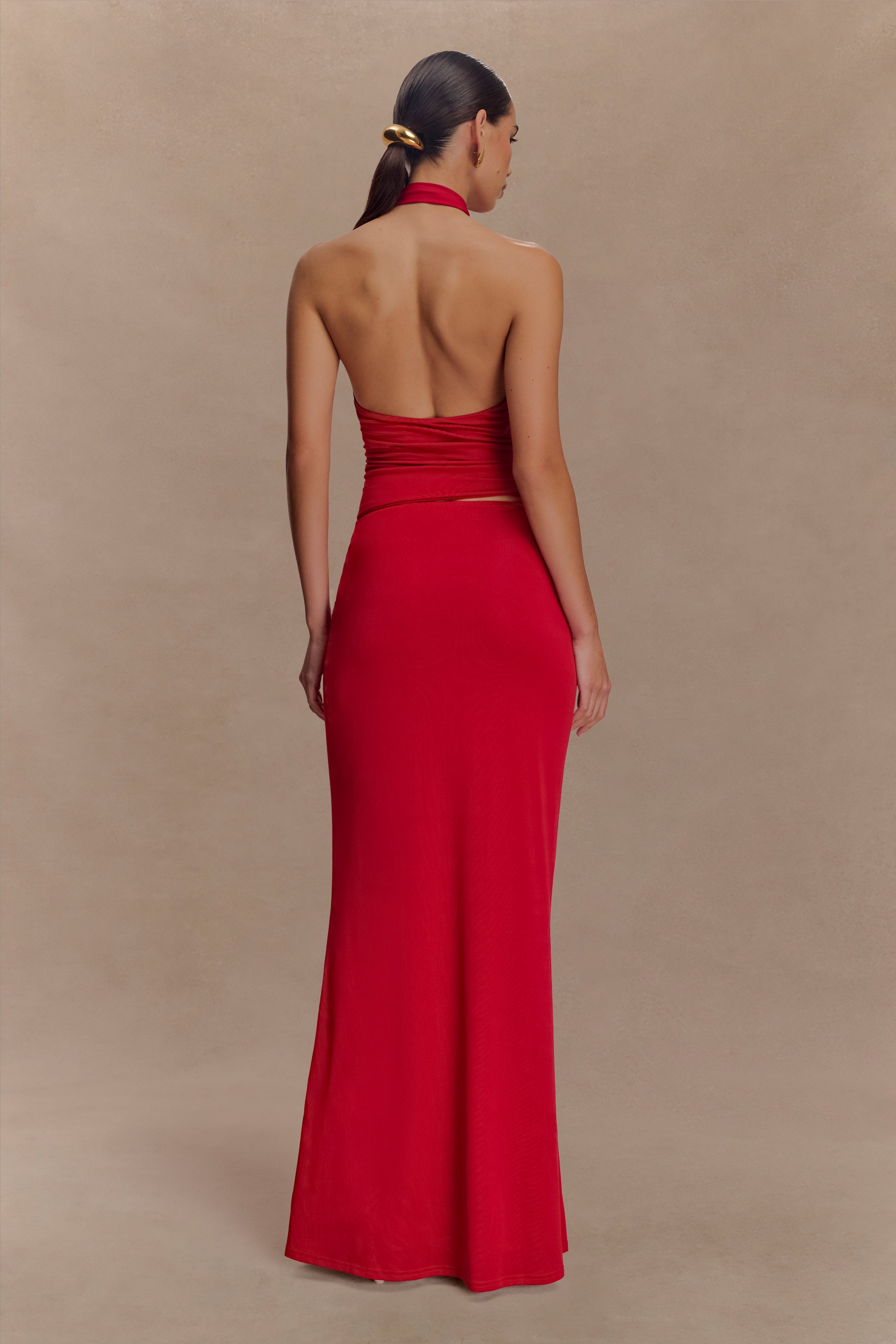 Mariposa Slinky Halter Top - Red