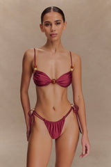 Memphis Beaded Bikini Bottom - Wine