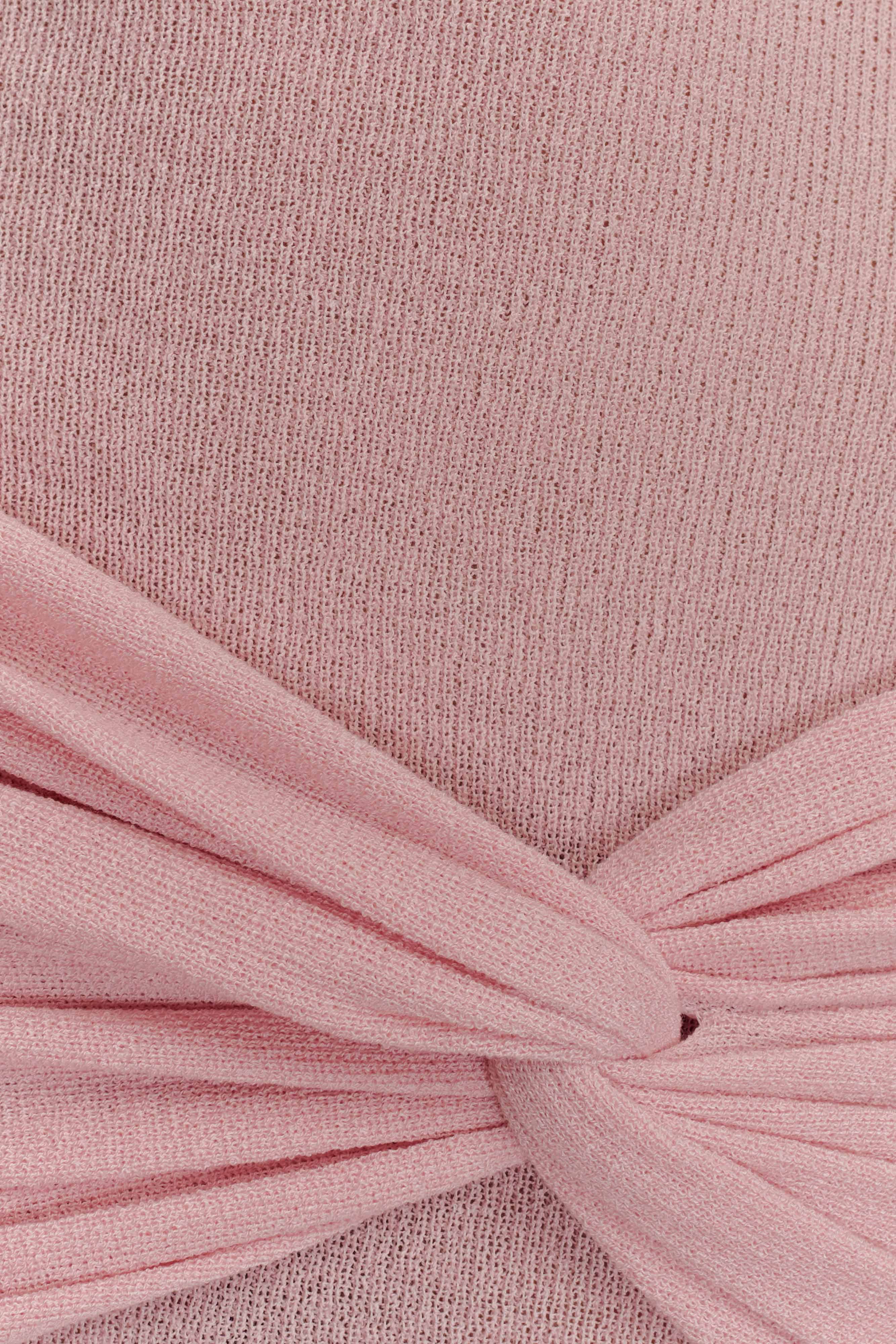 Laurie Twist Knit Mini Dress - Baby Pink